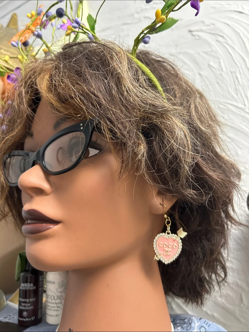 Carrie Fairy Designs Repurposed Pink Charm Earrings Designer Inspired
